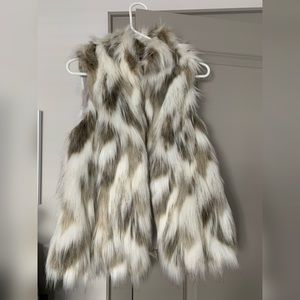 WHBM Faux Fur Vest Small